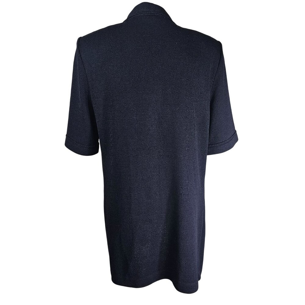 St. John Santana Knit Open Cardigan Sweater L Black Travel Office‎ Quiet Luxury - Picture 4 of 9